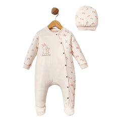 Grenouillère Bubbles Love 1 bonnet coton bio