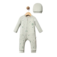 Grenouillère Ballons unisexe 1 bonnet coton bio - Mint