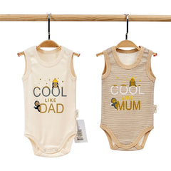 Pack de 2 bodies sans manches Cool like Dad & Mum coton