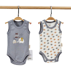 Pack de 2 bodies sans manches My little Baby unisexe coton