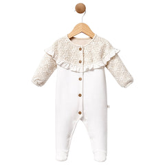 Grenouillère col froufrou ultra classe girly coton