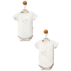 Pack de 2 bodies LOVE demi manches coton