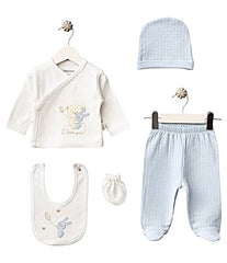 Pack naissance I love you Baby 5 pcs coton blue style