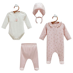 Pack naissance 4 pcs Hello spring coton