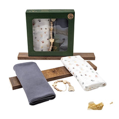 Coffret de 2 langes petits pas avec attache tétine 80x90 cm