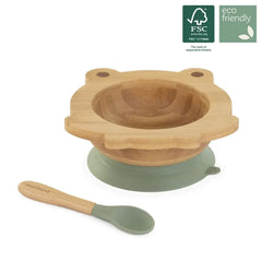 Set Bol en Bois et Cuillère Grenouille - Miniland 6m+