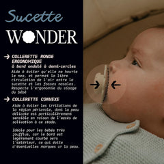 Suavinex - Lot de 2 Sucettes Ronde avec Tétine Symétrique SX Pro en Silicone, Réversible, Plate, Flexible, Wonder Lake Blue 0-6 mois