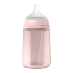 Suavinex - Biberon silicone Rose Débit moyen 240 ml - 3m+