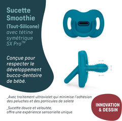 Suavinex - Sucette Silicone avec Tétine Symétrique SX Pro, Réversible 0-6 mois Mauve