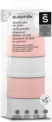 Suavinex - Boîte Doseuse de Lait en Poudre, 4 compartiments et bec verseur - Saumon