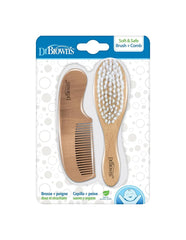 Brosse + Peigne doux en bois Dr Brown's