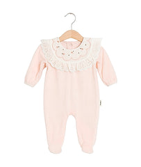 Grenouillère avec col froufrou et fleury dessus 1 pcs