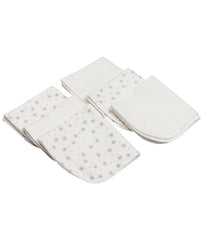 Coffret 6 petites serviettes Stars Beige blanc 20x20 cm - Coton Bio