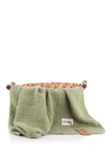 Couverture mousseline 4 Layers 120x120 cm - Grass Green Olive