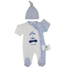 Grenouillère Teady Bear 1 bonnet coton