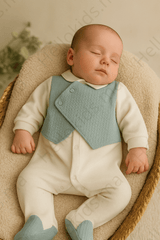 Grenouillère effet boutons côtés velours
