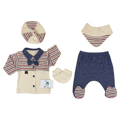 Pack naissance rayé uni classy boy 5 pcs coton