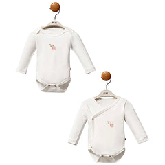 Pack de 2 bodies Floral croisés coton manches longues