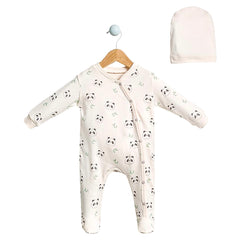 Grenouillère PANDA 1 bonnet coton unisexe