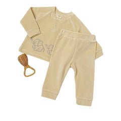 Pyjama éléphant velours unisexe beige