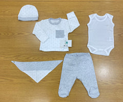 Coffret naissance poche grey baby boy 5 pcs coton