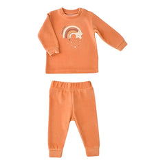 Pyjama rainbow unisexe velours Orange