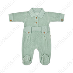 Grenouillère unie Baby Boy velours