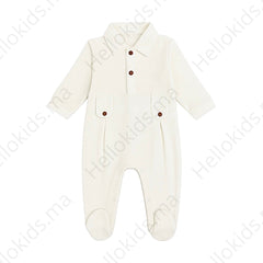 Grenouillère unie Baby Boy velours