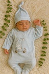 Grenouillère Nounours road fermeture zip 1 bonnet velours