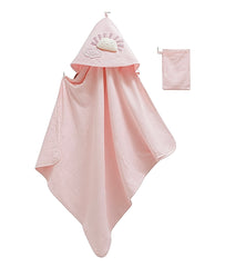 Cape de bain avec gant sunshine 82x90 cm 0m+ Rose