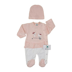 Grenouillère cutie baby love velours 1 bonnet