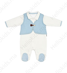 Grenouillère Gilet unique Baby Boy velours