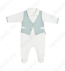 Grenouillère classy boy effet gilet velours