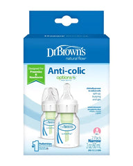 Dr. Brown’s Pack De 2 Biberons Anti-Colique Étroit  Avec Tétine Pour Prématuré – 60ml