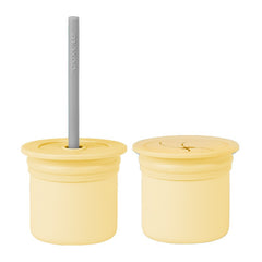 Tasse 3EN1 et 2 couvercle paille Jaune Minikoioi